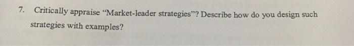 marketing management question 7. Critically