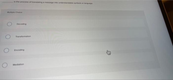 is the process of translating a message into