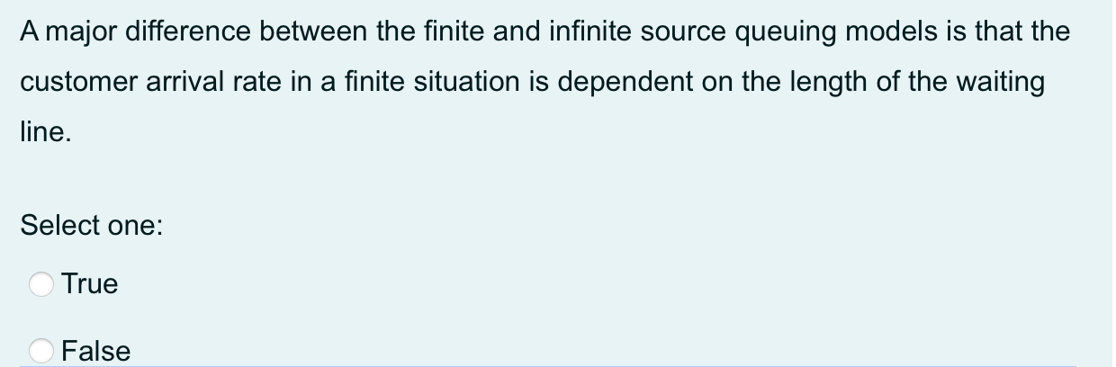 A major difference between the finite and