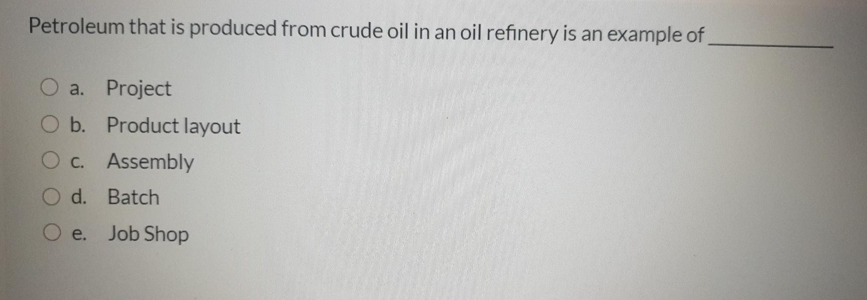 Petroleum that is produced from crude oil in an