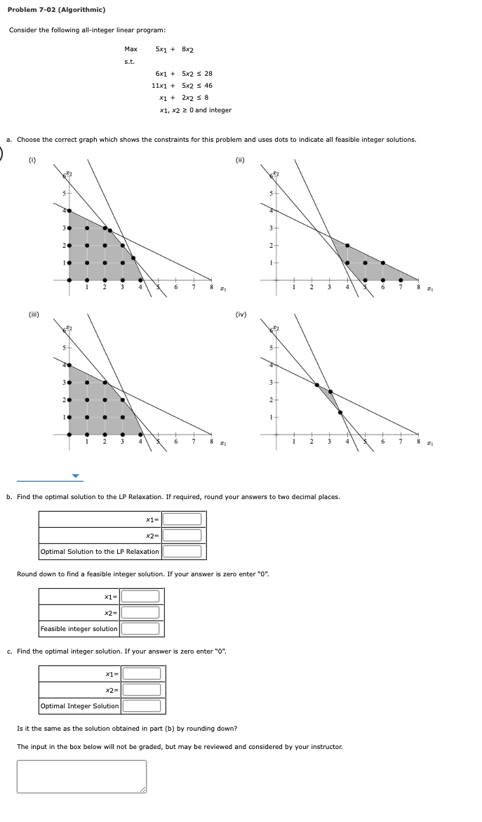 Problem 7-02 (Algorithmic) Consider the following