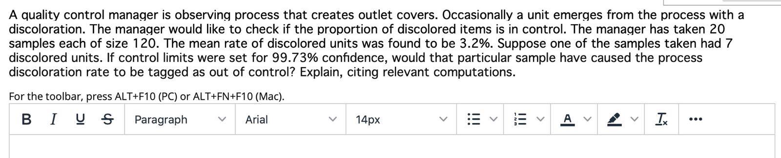 A quality control manager is observing process