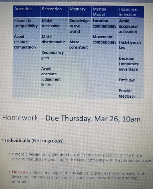 Attention Perception Memory Mental Response Model
