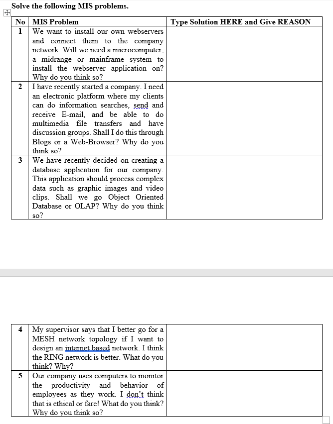 Type Solution HERE and Give REASON Solve the