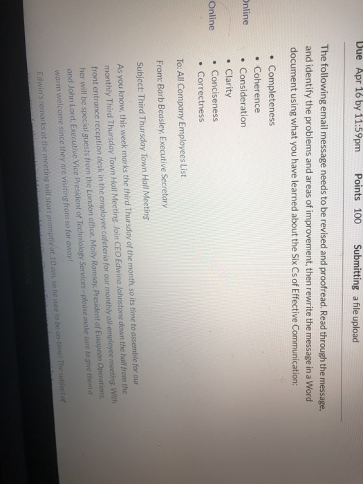 please type the answer Due Apr 16 by 11:59pm