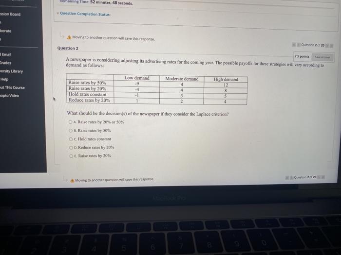 Remaining Time: 52 minutes, 48 seconds ssion