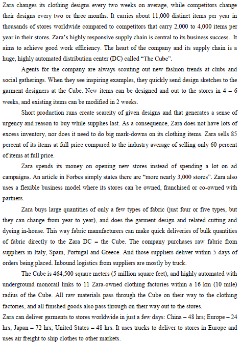 Zara changes its clothing designs every two weeks