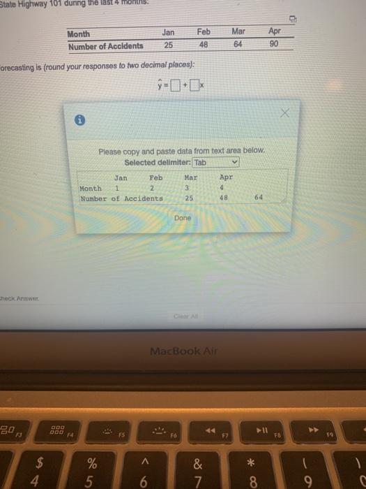olem 4.24 following gives the number of sccidents