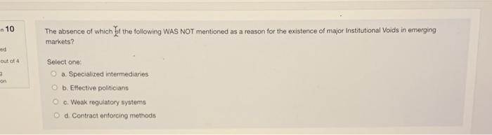 - 10 The absence of which bt the following WAS