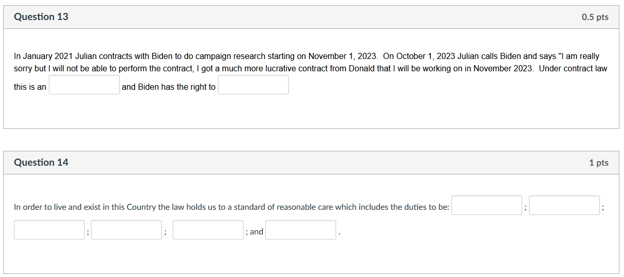 In January 2021 Julian contracts with Biden to do