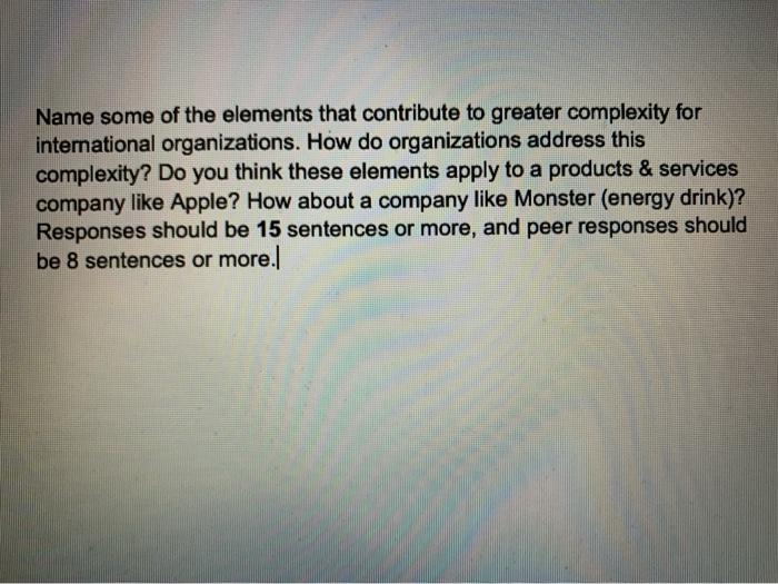 Name some of the elements that contribute to