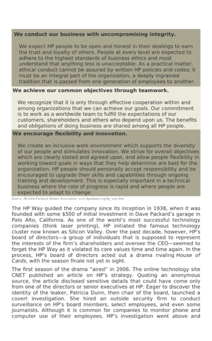 Question 2 and 3 only HP's Boardroom Drama and