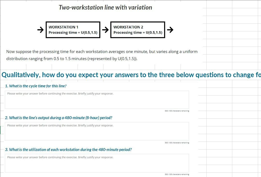 Two-workstation line with variation WORKSTATION 1