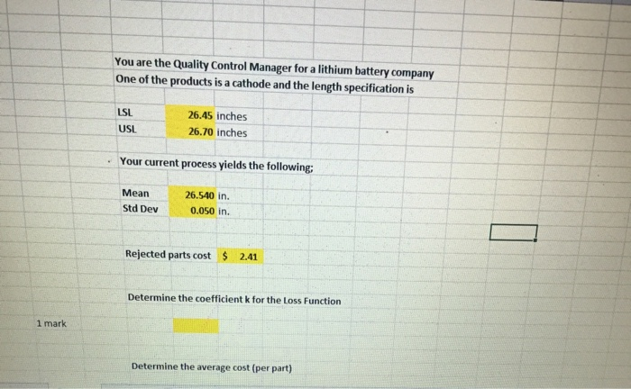 You are the Quality Control Manager for a lithium