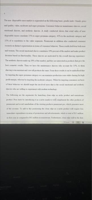 Clean Edge Razor: Make recommendation based on