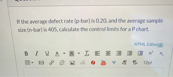 If the average defect rate (p-bar) is 0.20, and