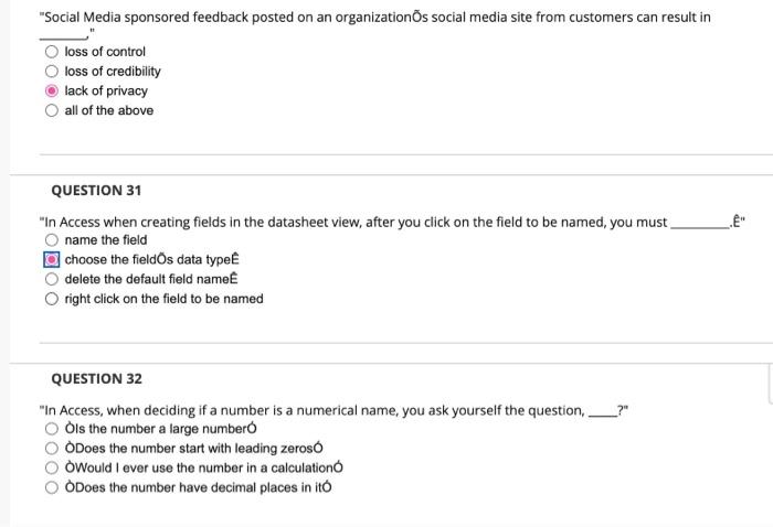 all three questions please "Social Media