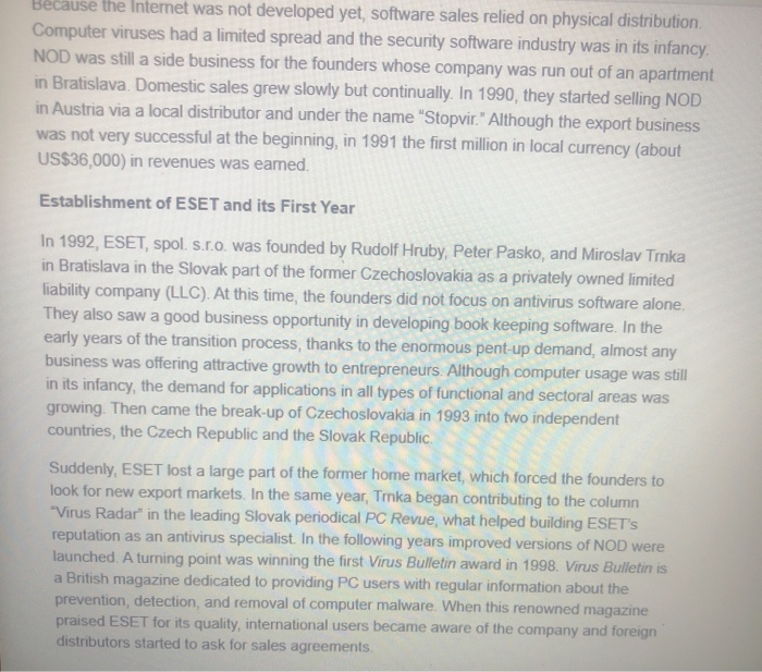 Integrative Case 4.1 ESET. From a Living Room