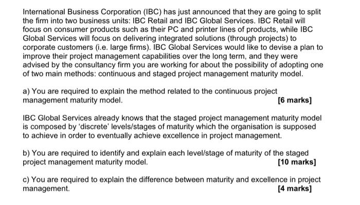 International Business Corporation (IBC) has just