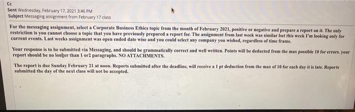 CC Sent Wednesday, February 17, 2021 3:46 PM