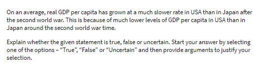 On an average, real GDP per capita has grown at a