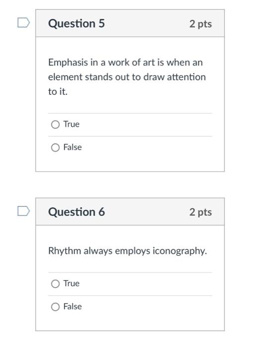 answer in 2 minute Emphasis in a work of art is