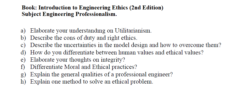 Book: Introduction to Engineering Ethics (2nd