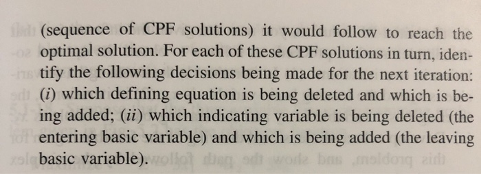 solve part (e) uaing a method called :simplex