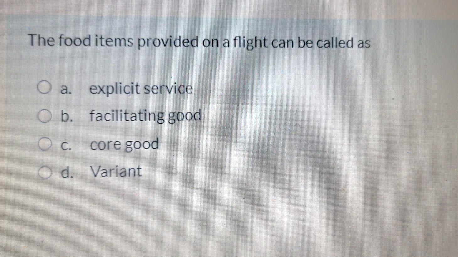 The food items provided on a flight can be called