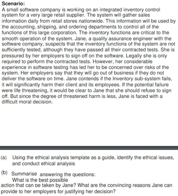 Scenario: A small software company is working on