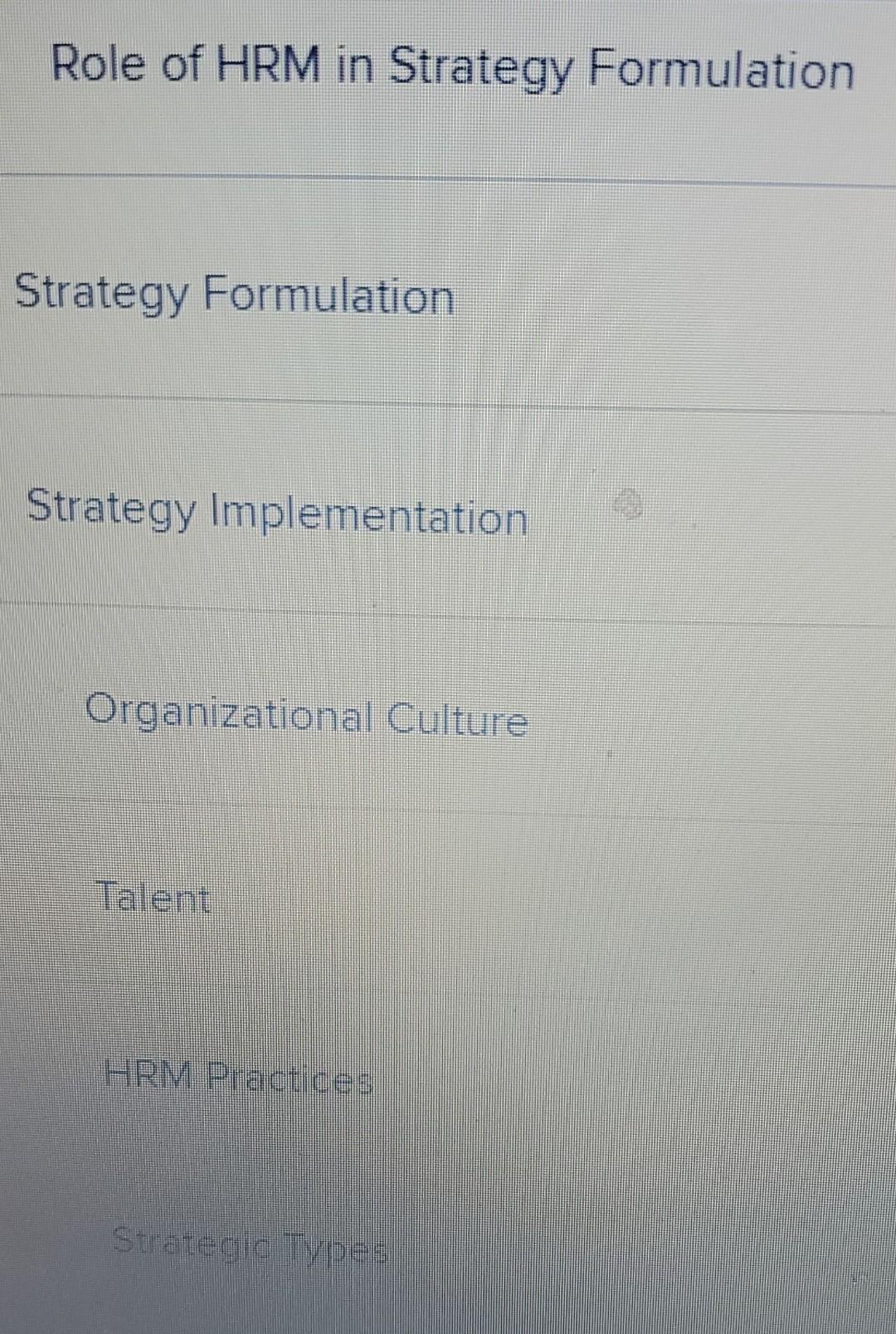 Self-assessment exercise for chapter 2: Strategic