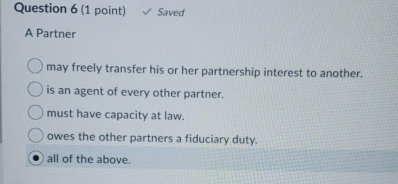 Question 4 (1 point) Sam has written a really