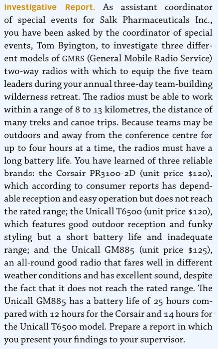 Ensure that the report follows proper business