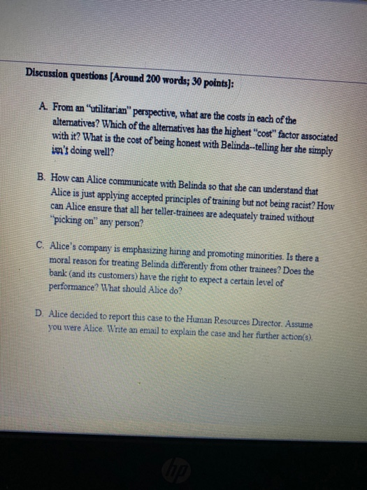 Alice, a new managa of Training and Development