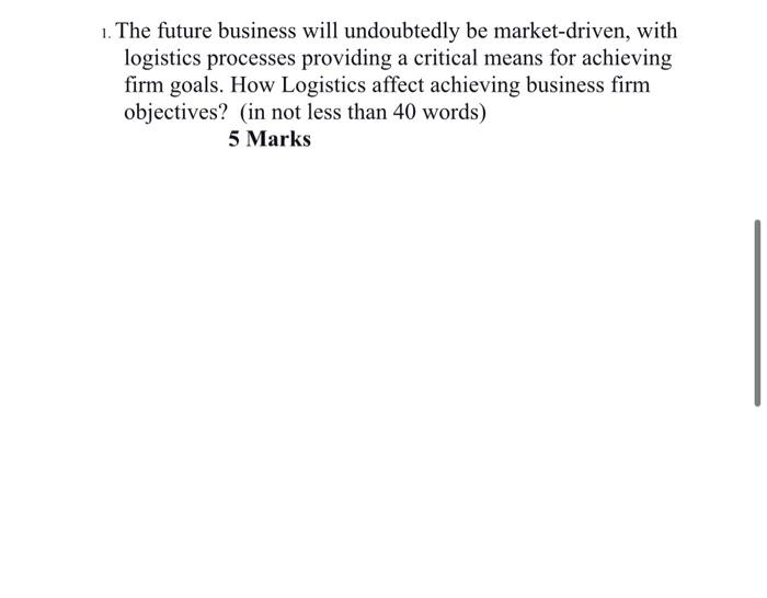 1. The future business will undoubtedly be