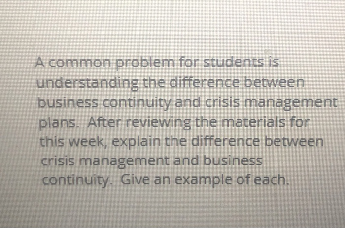 A common problem for students is understanding