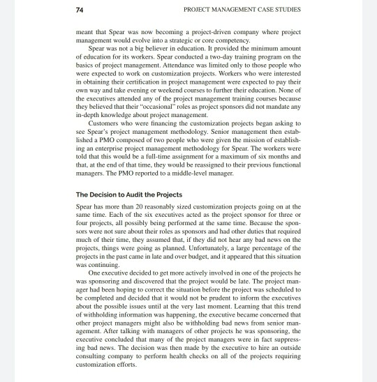 solution should be hand written The Project Audit