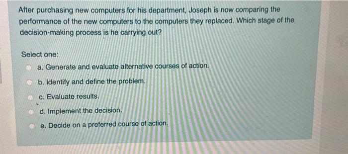 Joseph determines that he needs to purchase new