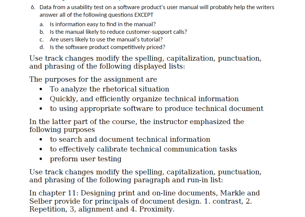 Objective questions Identify the best response