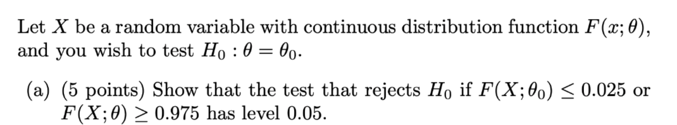 Let X be a random variable with continuous