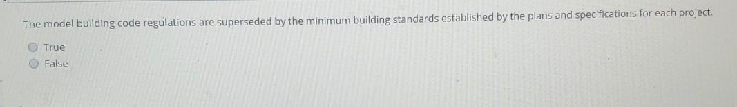 The model building code regulations are