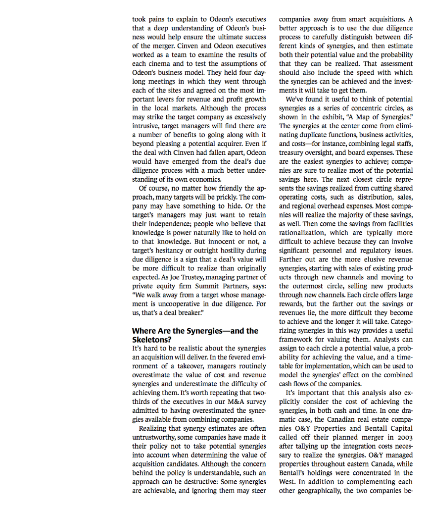 In the case study, When to Walk Away from a Deal