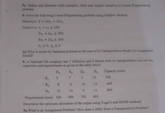 Operation Research Questions Operation Research
