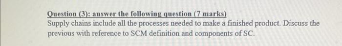 plz i have exam Question (3): answer the