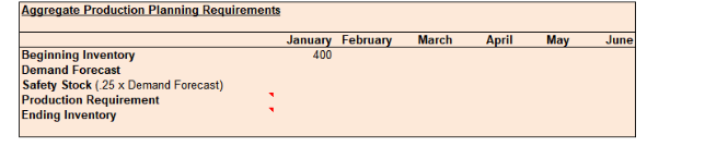 Aggregate Production Planning Requirements