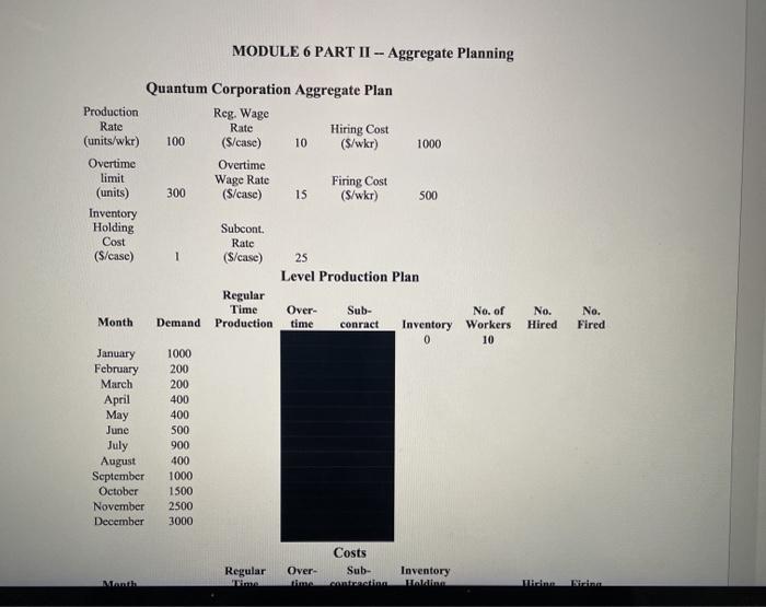MODULE 6 PART II - Aggregate Planning Production