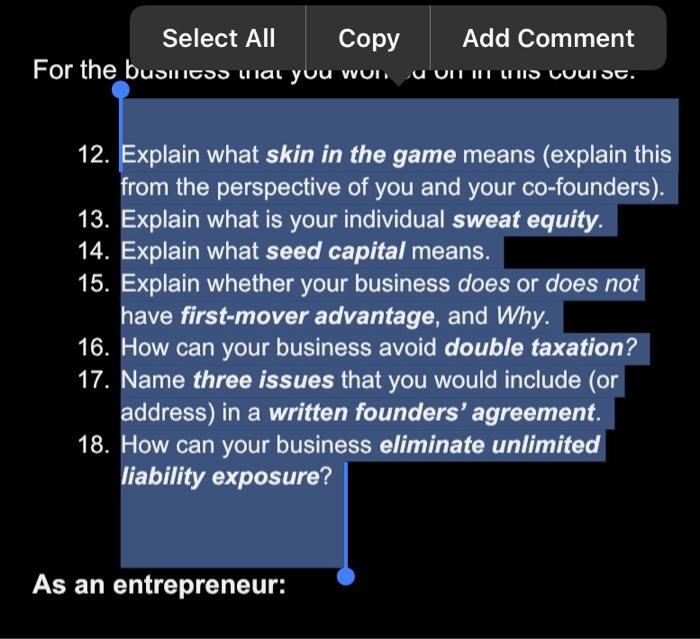 answer 12-18 please Select All Copy Add Comment
