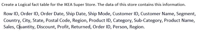 Reference: Create a Logical fact table for the