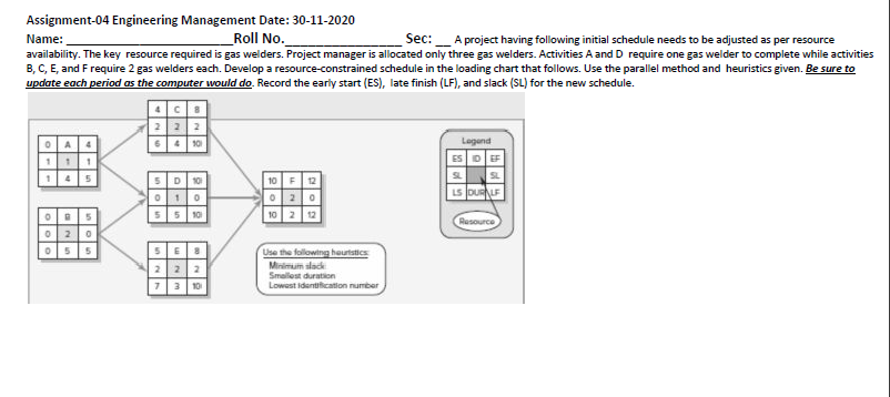 Assignment-04 Engineering Management Date: