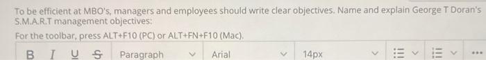 To be efficient at MBO's, managers and employees